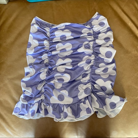 ✅ LAVENDER PURPLE FITTED FLORAL MINI SKIRT - Picture 7 of 13